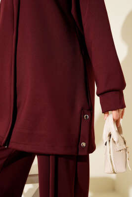 Göğüs Cep Kapaklı Fermuarlı Scuba İkili Takım Bordo - Scuba Ürünler