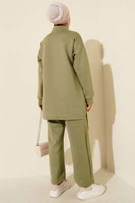 Göğüs Cep Kapaklı Fermuarlı Scuba İkili Takım Çağla Yeşili - Scuba Ürünler