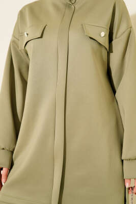 Göğüs Cep Kapaklı Fermuarlı Scuba İkili Takım Çağla Yeşili - Scuba Ürünler