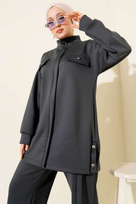 Göğüs Cep Kapaklı Fermuarlı Scuba İkili Takım Füme - Scuba Ürünler