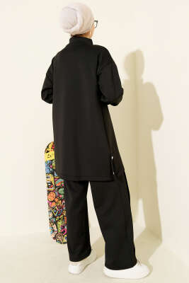 Göğüs Cep Kapaklı Fermuarlı Scuba İkili Takım Siyah - Scuba Ürünler