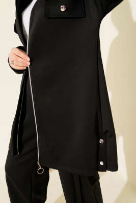 Göğüs Cep Kapaklı Fermuarlı Scuba İkili Takım Siyah - Scuba Ürünler