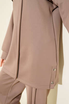 Göğüs Cep Kapaklı Fermuarlı Scuba İkili Takım Vizon - Scuba Ürünler