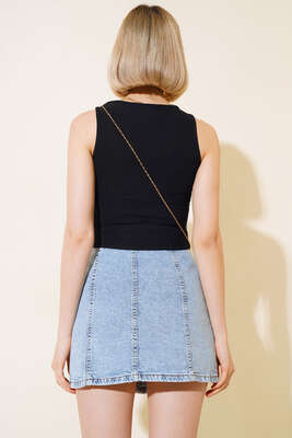 Göğüs Dekolteli Bluz Siyah - Kadın Giyim Modelleri