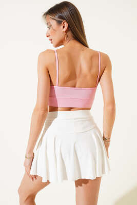 Göğüs Dekolteli İp Askılı Büstiyer Pembe - Yılın Fırsatı