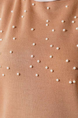 Göğüs İncili Triko İkili Takım Büsküvi - Triko İkili Takım