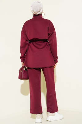 Göğüs Parçalı Tünelli Scuba İkili Takım Bordo - İkili Takım