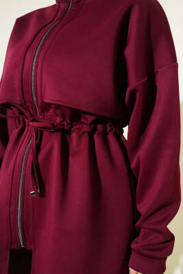 Göğüs Parçalı Tünelli Scuba İkili Takım Bordo - İkili Takım