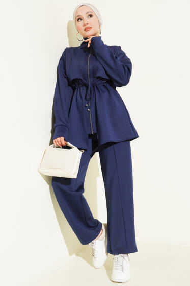 Göğüs Parçalı Tünelli Scuba İkili Takım Lacivert - İkili Takım