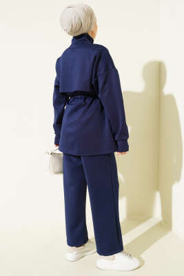 Göğüs Parçalı Tünelli Scuba İkili Takım Lacivert - İkili Takım