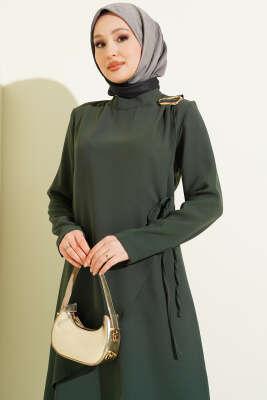 Gold Aksesuarlı İp Bağlamalı İkili Takım Zümrüt - İkili Takım