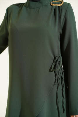 Gold Aksesuarlı İp Bağlamalı İkili Takım Zümrüt - İkili Takım