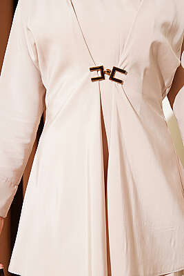 Gold Aksesuarlı V Yaka Modal İkili Takım Taş - İkili Takım