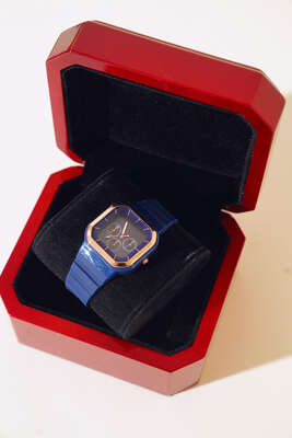 Gold Çerçeveli Kadın Kol Saati Lacivert - Yılın Fırsatı