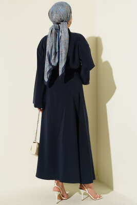 Gold Detaylı Etekli Modal İkili Takım Lacivert - İkili Takım