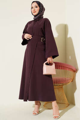 Gold Detaylı Etekli Modal İkili Takım Mürdüm - İkili Takım