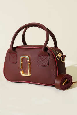 Gold Detaylı Mini Çanta Bordo - GÜZEL ÇANTA