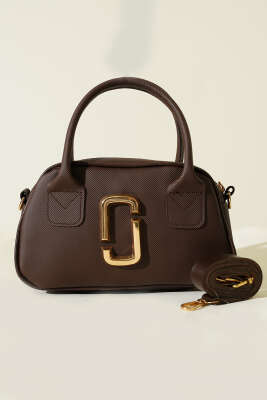 Gold Detaylı Mini Çanta Kahve - Kol Çantası