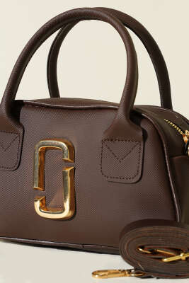 Gold Detaylı Mini Çanta Kahve - Kol Çantası