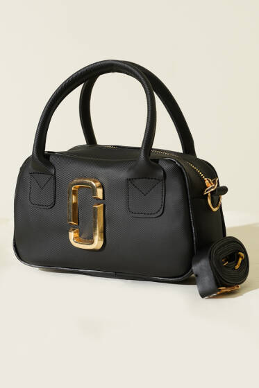 Gold Detaylı Mini Çanta Siyah - Bel Çantası