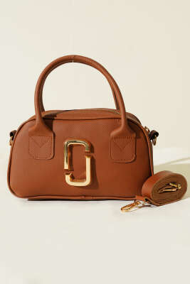 Gold Detaylı Mini Çanta Taba - Bel Çantası