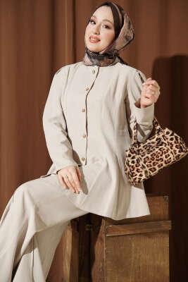 Gold Düğmeli Basic Tensel İkili Takım Taş - İkili Takım