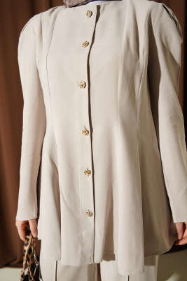 Gold Düğmeli Basic Tensel İkili Takım Taş - İkili Takım