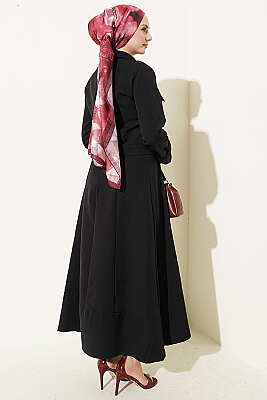 Gold Düğmeli Ceketli Jile Takım Siyah - İkili Takım