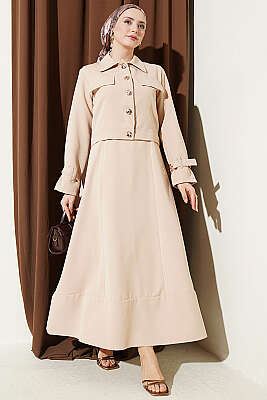 Gold Düğmeli Ceketli Jile Takım Taş - HATUN