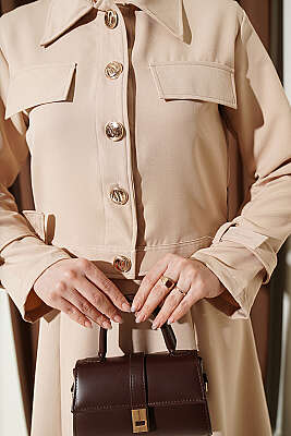 Gold Düğmeli Ceketli Jile Takım Taş - İkili Takım