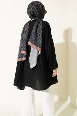 Gold Düğmeli İp Detaylı Gömlek Siyah - Gömlek