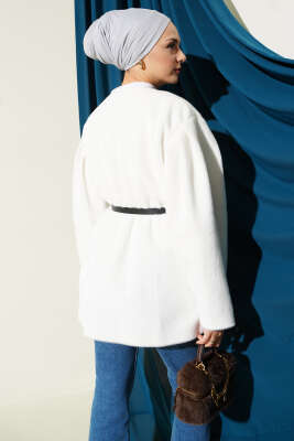 Gold Düğmeli Kemerli Goldfox Ceket Ekru - Ceket