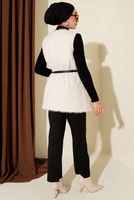 Gold Düğmeli Kemerli Sakallı Yelek Taş - Yelek