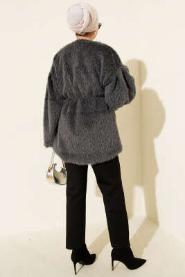 Gold Düğmeli Sakallı Kaban Füme - Kaban