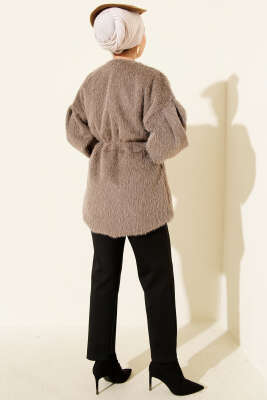 Gold Düğmeli Sakallı Kaban Vizon - Kaban