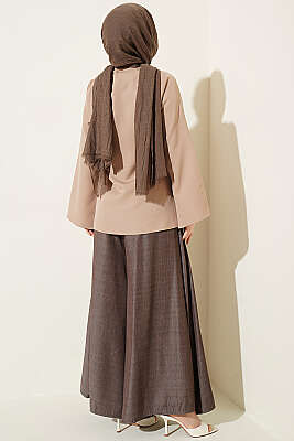 Gold Düğmeli Yan Bağlamalı Kimono Bej - Dış Giyim&Mont