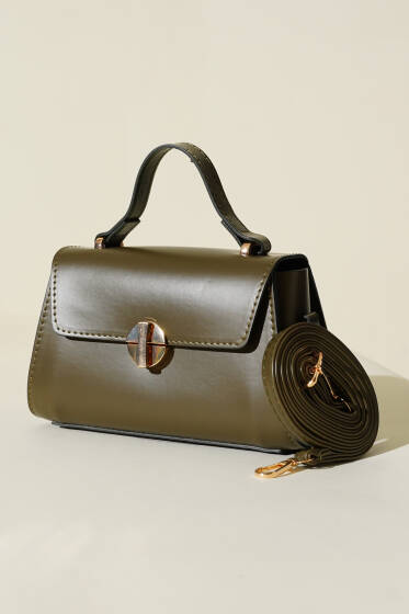 Gold Kilitli Çanta Haki - Kol Çantası