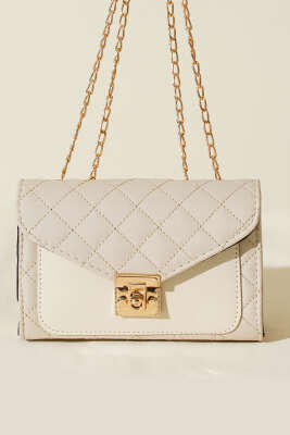 Gold Kilitli Zincir Askılı Kadın El Çantası Taş - Kol Çantası