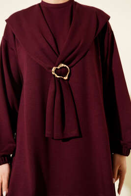 Gold Tokalı Atkılı Loyşa İkili Takım Bordo - İkili Takım