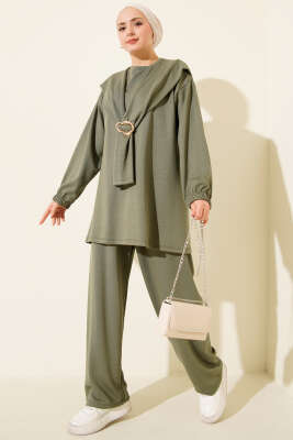 Gold Tokalı Atkılı Loyşa İkili Takım Haki 