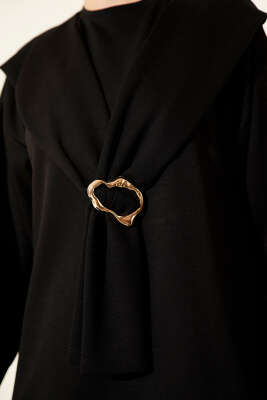 Gold Tokalı Atkılı Loyşa İkili Takım Siyah - İkili Takım