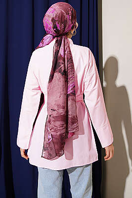 Gold Tokalı Gizli Düğmeli Gömlek Pembe - Gömlek