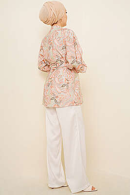 Gold Tokalı Paisley Desen Tunik Mint - Tunik