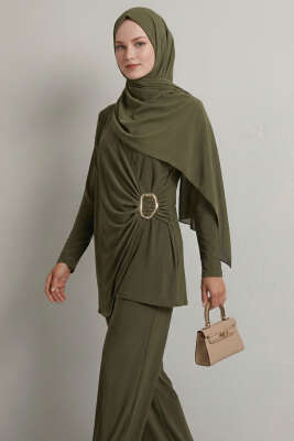 Gold Tokalı Sandy İkili Takım Haki - HBS