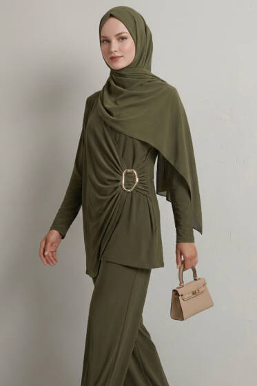 Gold Tokalı Sandy İkili Takım Haki - İkili Takım