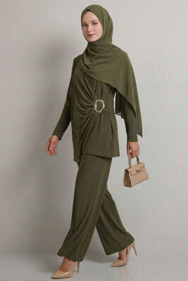 Gold Tokalı Sandy İkili Takım Haki - İkili Takım