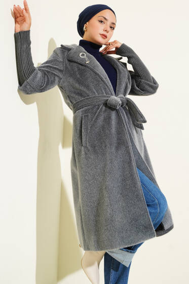 Goldfox Kol Ribanalı Kaban Gri - Kaban