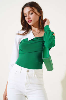 Gömlek Garnili Bluz Benetton - Kadın Giyim Modelleri