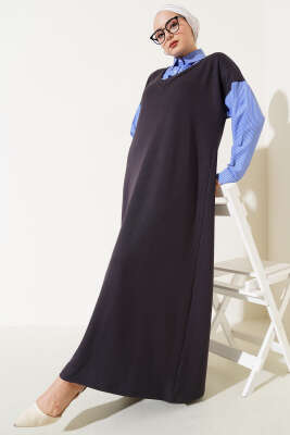 Gömlek Garnili Loyşa Elbise Antrasit 