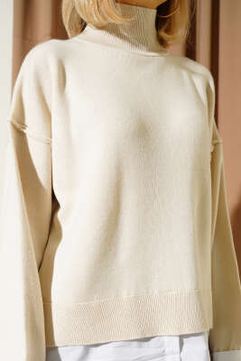 Gömlek Garnili Salaş Triko Kazak Taş - Kadın Giyim Modelleri